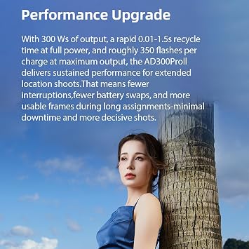 Godox AD300Pro II AD300 Pro II AD300ProII Outdoor Flashe(Upgrade AD300Pro) | Color Screen, Bi-Color Modeling Lamp, 2.4G Wireless TTL 1/8000 HSS Strobe light, One-tap Sync with X3 X3Pro, 1/512 to 1/1