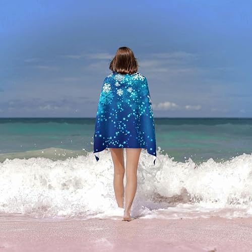 Miniatura 46 de DADABULIU Bath Towel Christmas Red Snowflake Xmas Beach Towels Soft Absorbent Washcloths Quick Dry Luxury Hotel Quality Towelling for Adults Kids