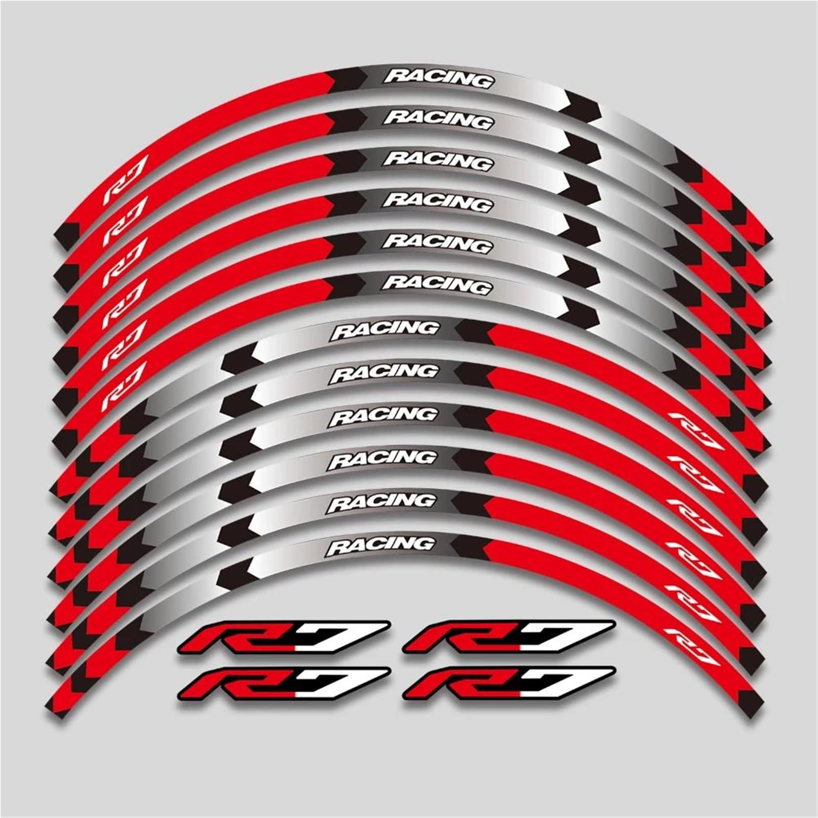 Motorcycle Stickers Rim Decorative Decals Wheels Hub Stripe Tape Kit for Yamaha YZFR7 YZF R7 2022 2023(Color3)