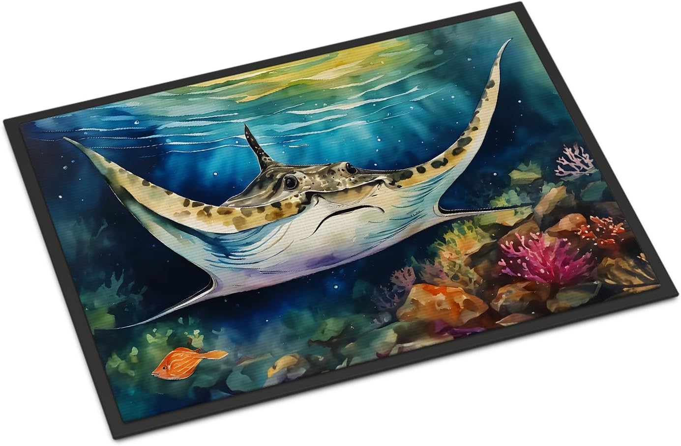 Caroline's Treasures DAC2831MAT Sting Ray Doormat Front Door Mat Indoor Outdoor Rugs for Entryway, Non Slip Washable Low Pile, 18H X 27W