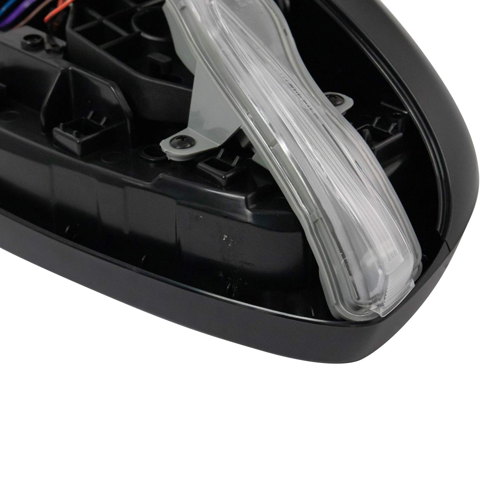 TRQ Passenger Side Power Folding Mirror Without Heat Smooth Black