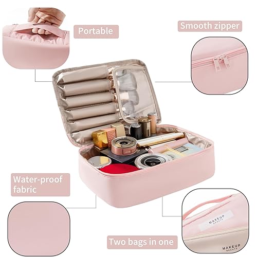 Miniatura 10 de Queboom Bolsa de maquillaje de viaje Bolsa de cosméticos Bolsa de maquillaje Bolsa de aseo para mujeres y niñas, verde-3 piezas, Moda