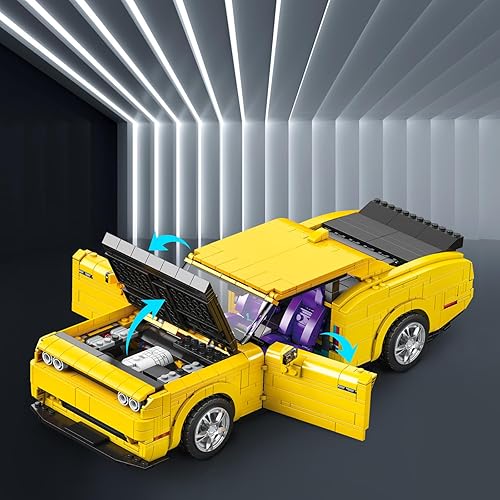 Miniatura 2 de JMBricklayer SRT Muscle Cars Building Block 60105, a escala 112, kits de autos coleccionables para adultos, juegos de construcción de autos