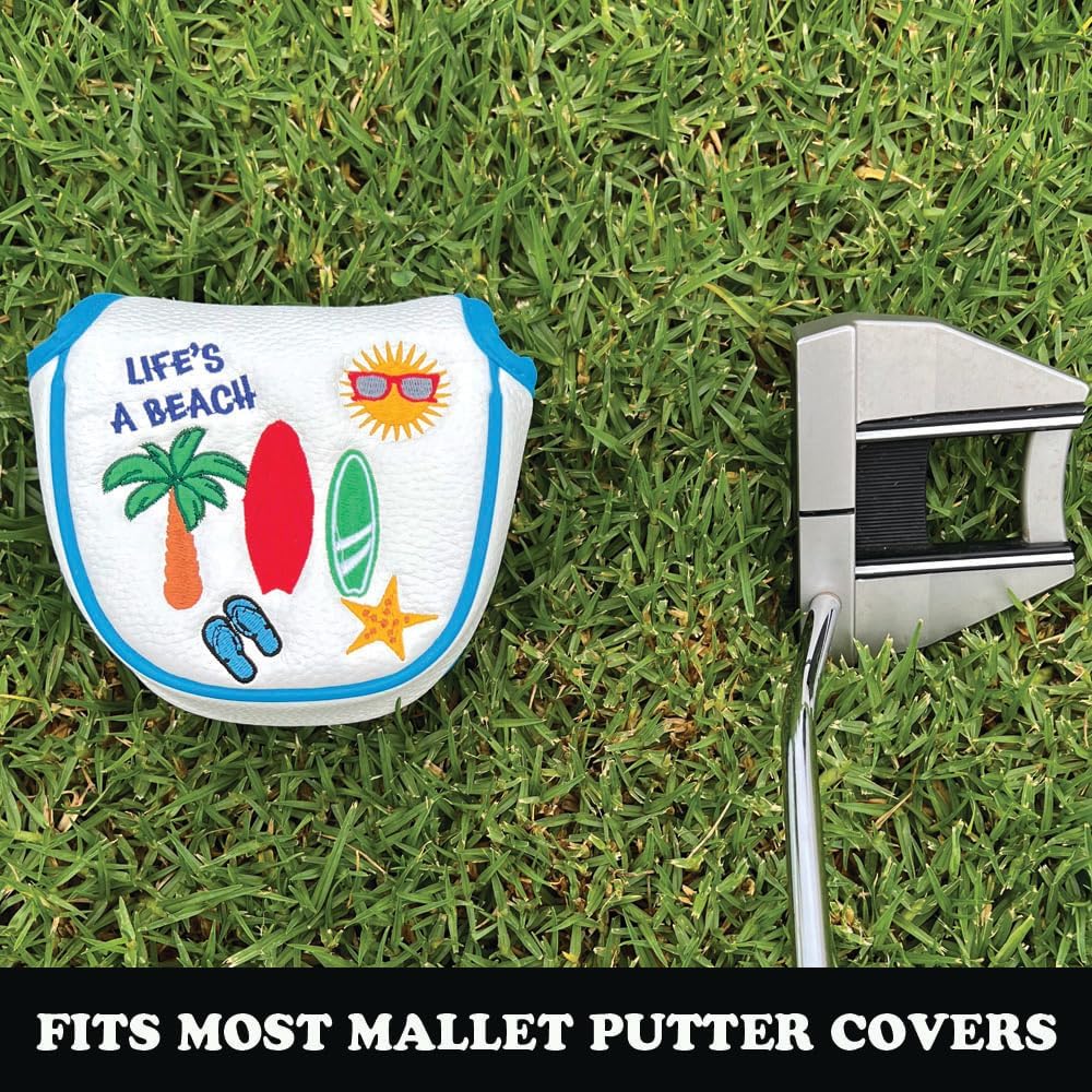 Giggle Golf Beach Collection Golf Club Headcovers. Fits Blade, Mallet, and Hybrid/Utility Clubs (Beach & Tiki Designs). Premium Embroidery – Great Gifts Men and Women
