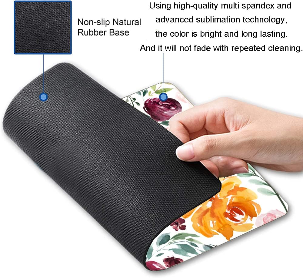 Mouse Pad, Premium-Textured Mouse Mat, Non-Slip Rubber Base Mousepad for Laptop, Computer & PC,9.5×7.9 in,Watercolor Peony Flower image 2