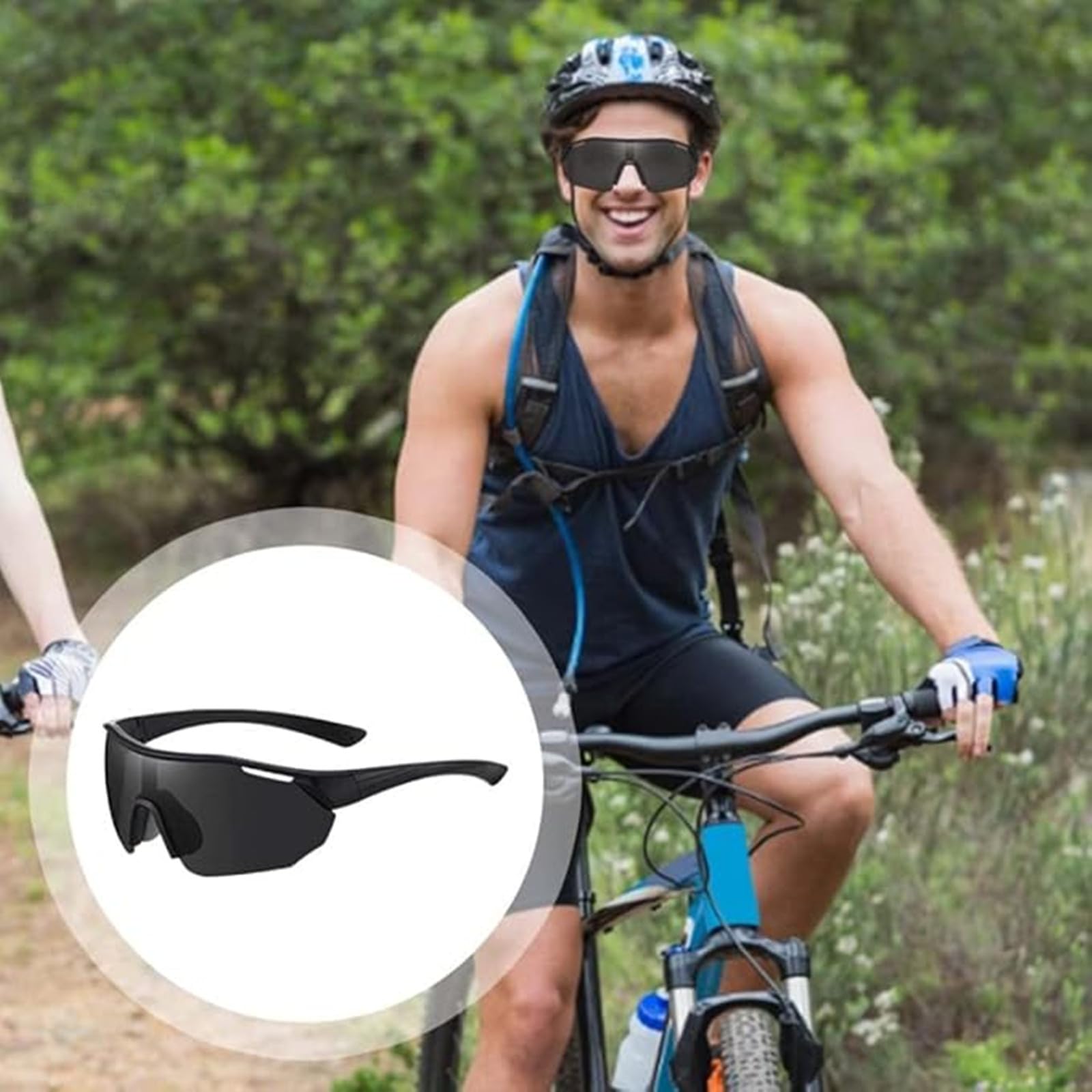 Occhiali da sole sportivi, occhiali da ciclismo polarizzati per uomo e donna, occhiali da ciclismo con protezione UV400 per MTB, bici da strada, sci, rave, ciclismo, golf, baseball, corsa