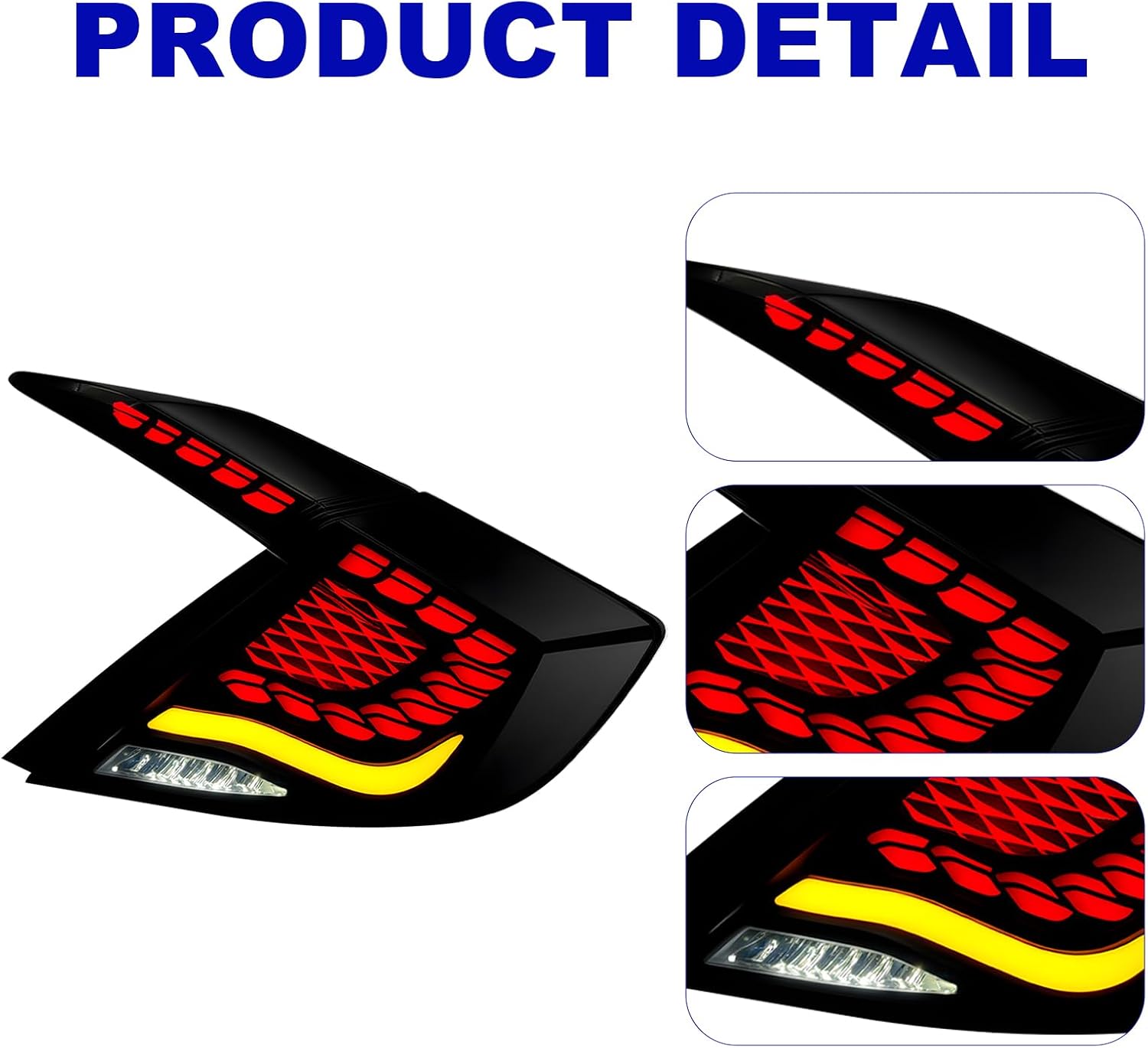 LED Tail Lights Assembly for 2016 2017 2018 2019 2020 2021 Honda Civic 10th Gen, A Pair of Smoked Rear Lamps With Driver & Passenger Sides- A Type