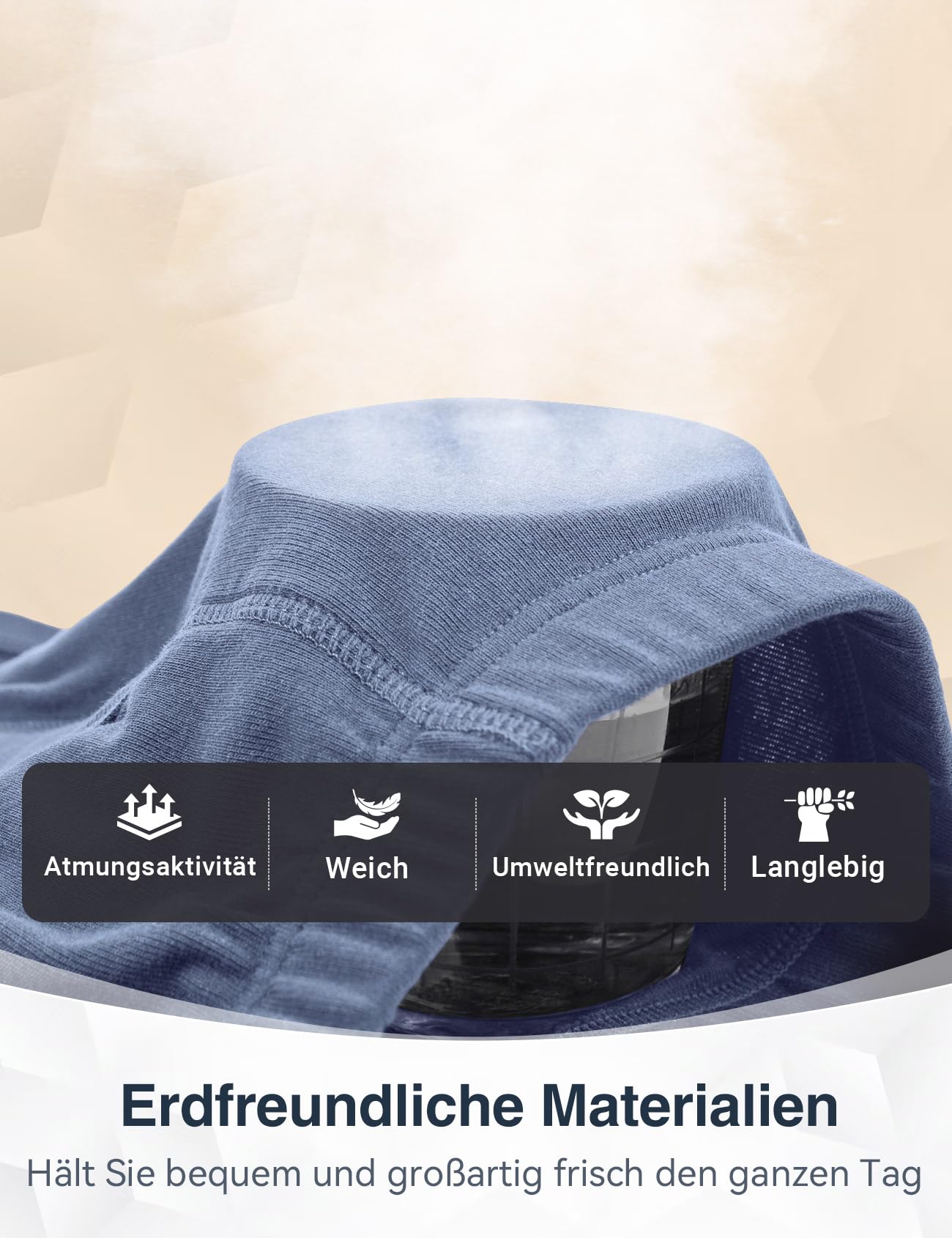 FAMI HELPER 3er Pack Inkontinenz Pants Männer mit 250 ml Saugfähigkeit, Baumwolle Herren Inkontinenz Boxershorts, wiederverwendbare saugfähige Unterwäsche atmungsaktiv und auslaufsicher Nebelblau M