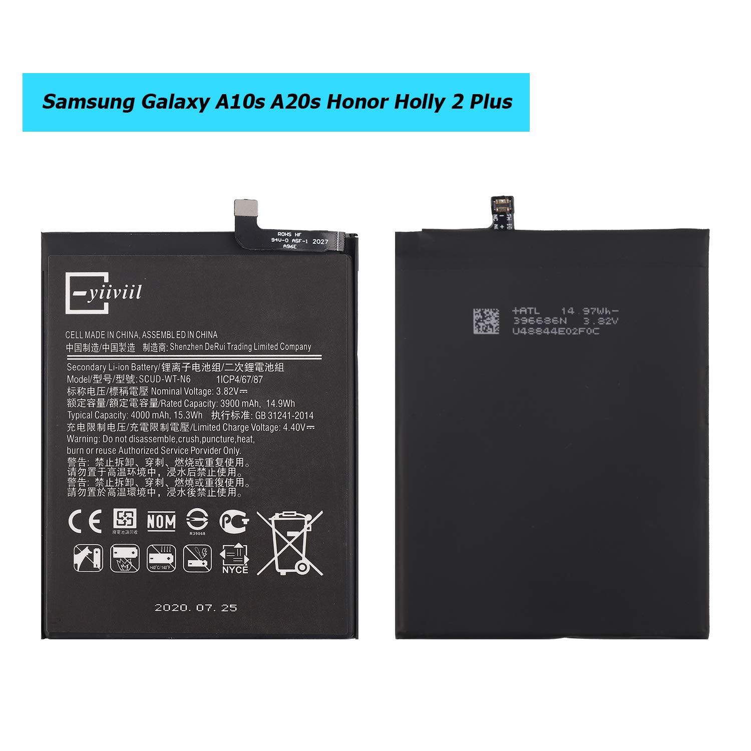 Vvsialeek Battery Scud-WT-N6 Compatible with Galaxy A10s SM-A107F A20s SM-A207F Honor Holly 2 Plus A2070 with Tools
