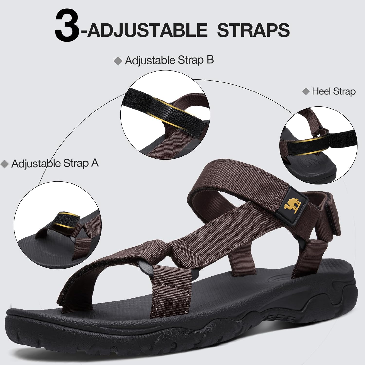 CAMELSPORTS Mens Hiking Sandals Open Toe Outdoor Beach Sandal Waterproof Sport Sandals Water Shoes for Athletic Walking