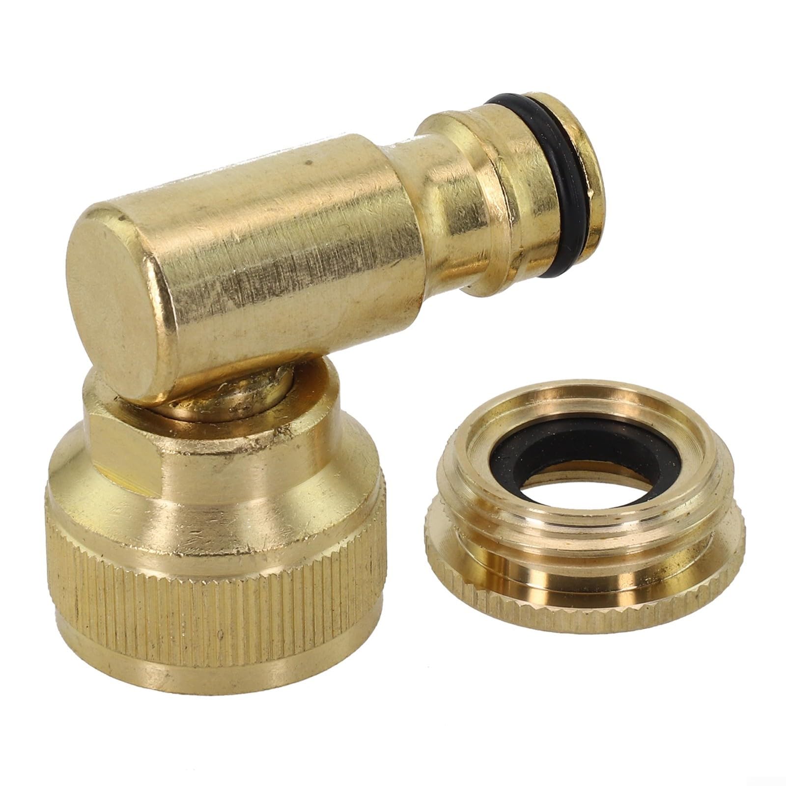 Solid Brass Hose Adapter 90 Degree Garden Elbow, Quick Connect Fitting Half Inch to Three Quarter, Heavy Duty Outdoor Water Spigot Connector for Car