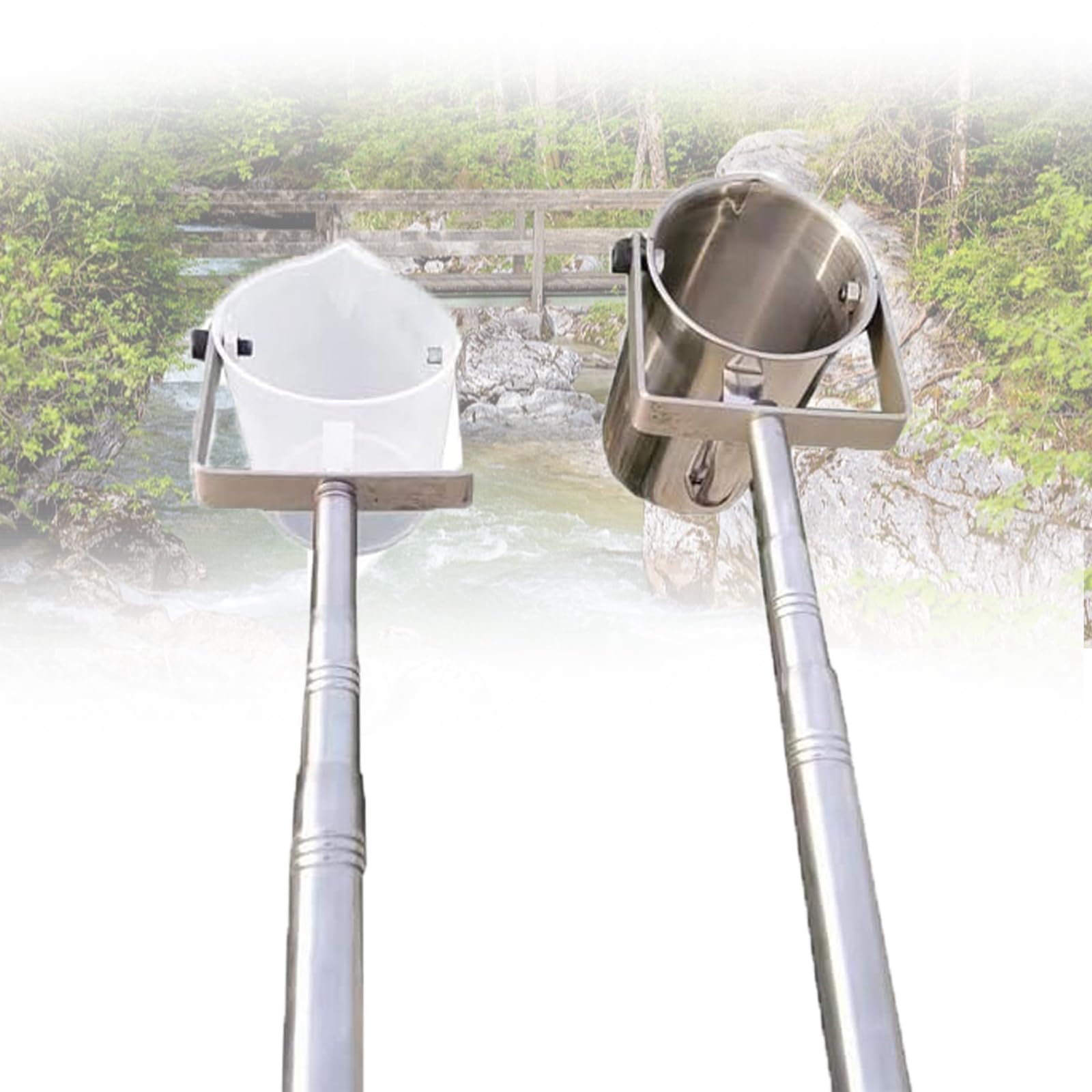 COYEUX Water Sampling Dipper System, Telescopic Water Sample Collection Pole, 500ml/1000ml Stainless Steel Sampler, Pendulum Beaker Design, for Lake River Pond Sewage Environmental Monitoring
