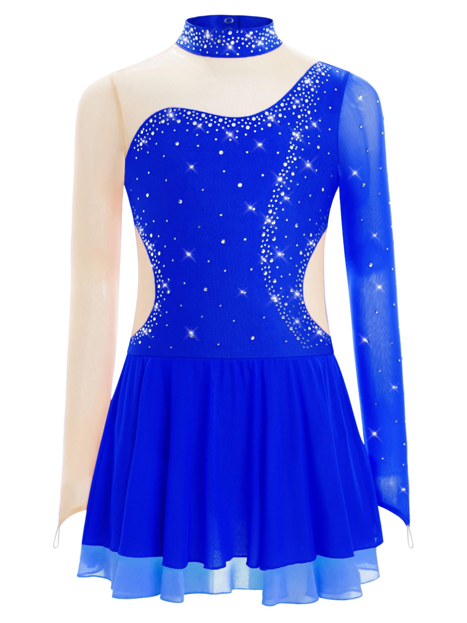 Robe de Patinage Artistique pour Filles Justaucorps Strass Brillants