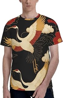 Rainbow Feather and Star Men's T-Shirt Short Sleeve Crewneck Shirts Casual Tees Novelty Shirts