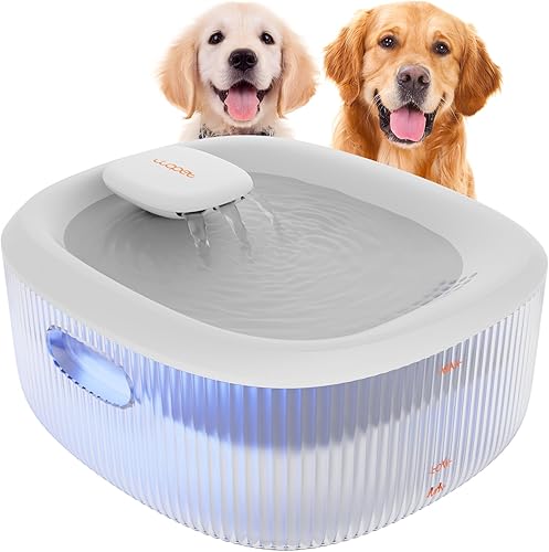WOPET Fuente de agua para perros grandes, dispensador de agua para perros de 6 litros205 oz1.7 galones, fuente de agua automática para gatos y