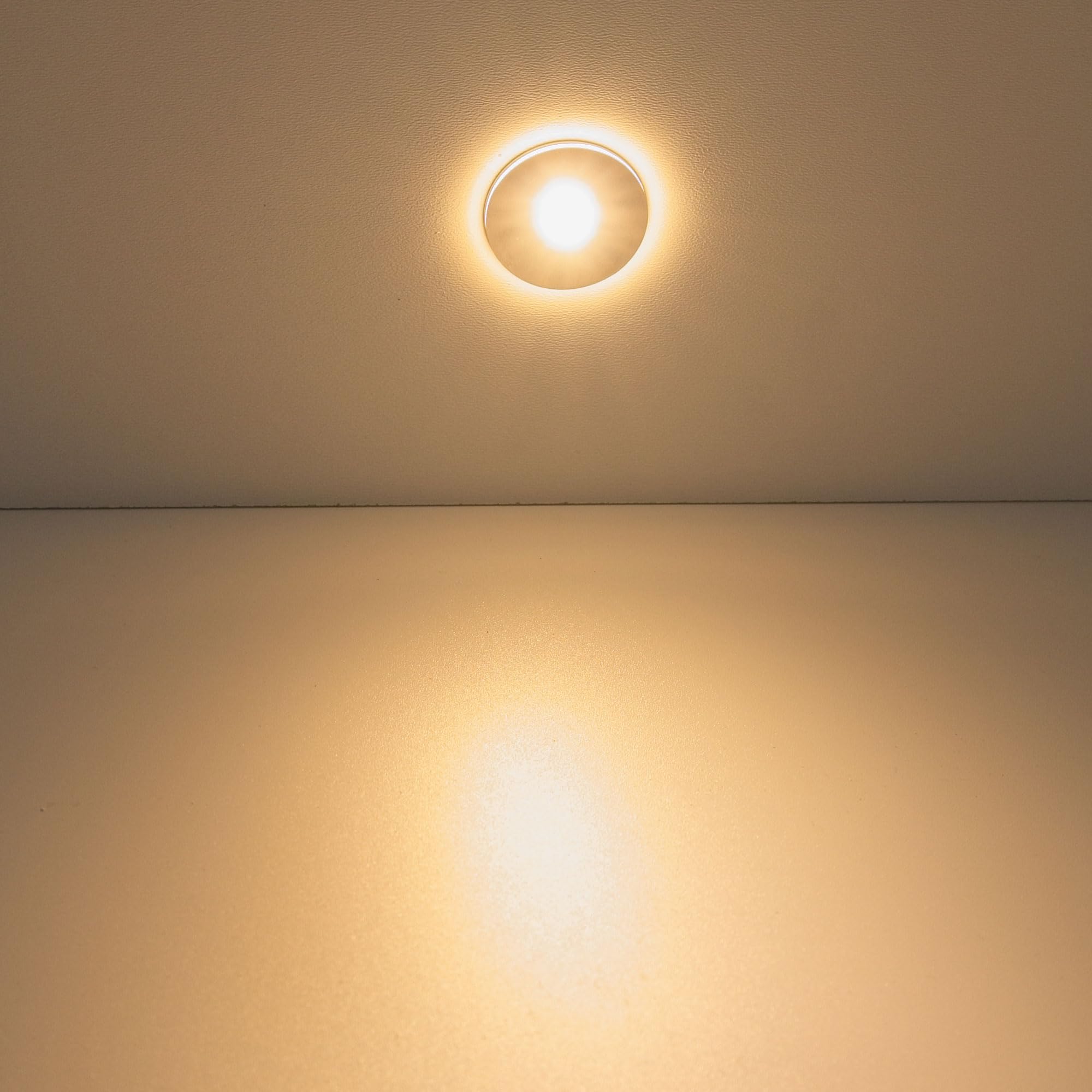 VBLED® 3er Set 3W Mini-Einbauspot Einbaustrahler warmweiß 3000K IP44 12V DC Warmweiss Inkl.LED Trafo und Verbinder Unbegrenzte Möglichkeiten: Terrasse, Bad, Wohnbereich [Energieklasse A+]
