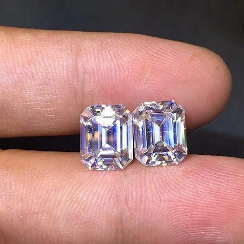 Miniatura 4 de MOIS Moissanita suelta de 2 quilates, diamante incoloro real, claridad VVS1, piedra preciosa brillante de corte esmeralda para hacer