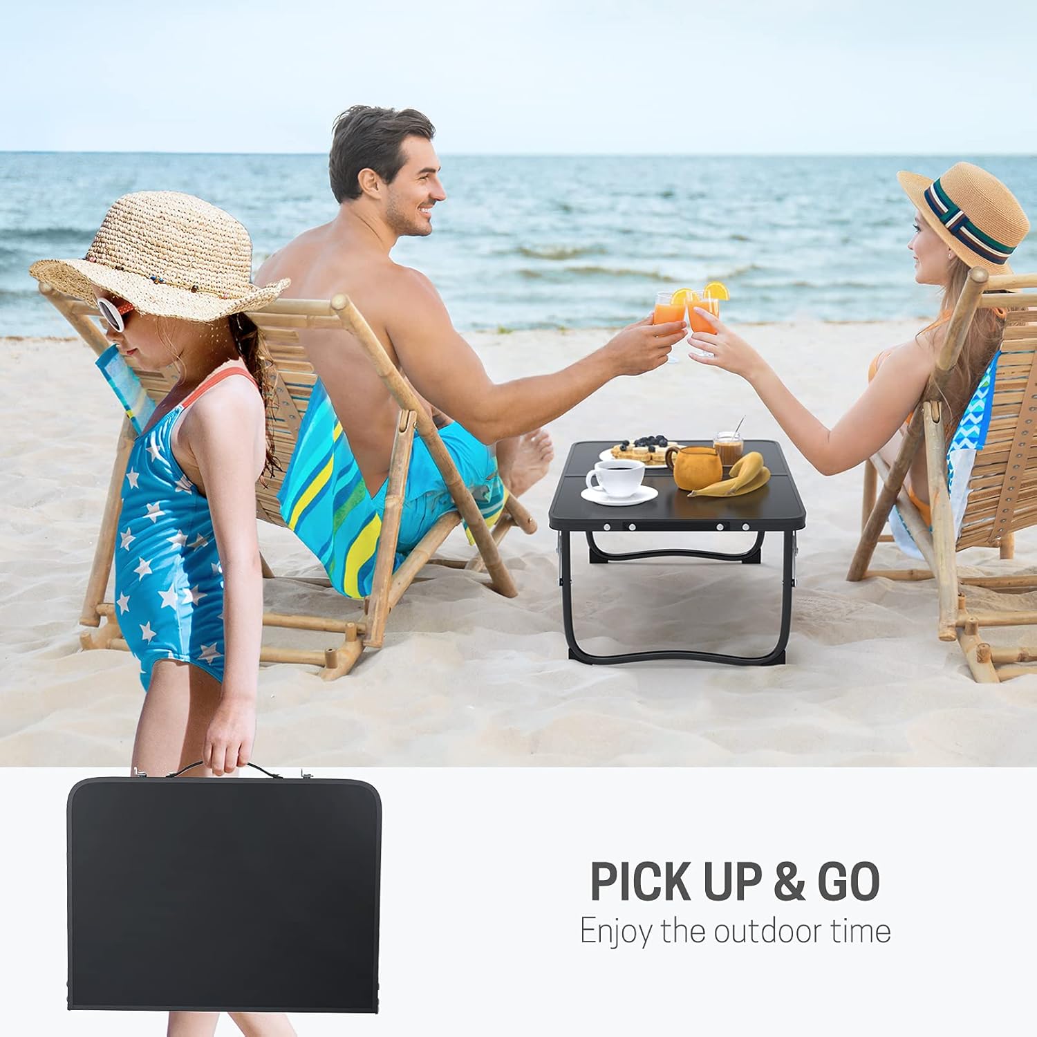 LORYERGO Lap Laptop Desk, Portable Lap Desk, Mini Picnic Desk & Sofa Tray, Lightweight Small Bed Tray for Eating, Writing (Black) : Office Products