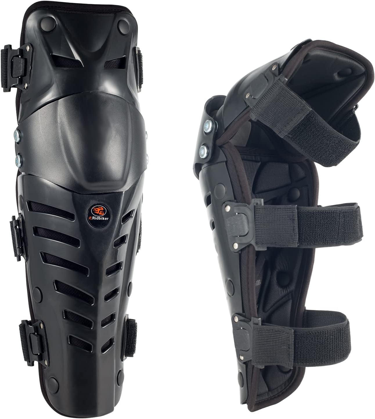 Movable Knee Shin Guard Pads 3 Sections Adjustable Breathable Knee Pads Protector Armor for Motorcycle Cycling Racing Long Leg Sleeve Gear Crashproof 1 Pair