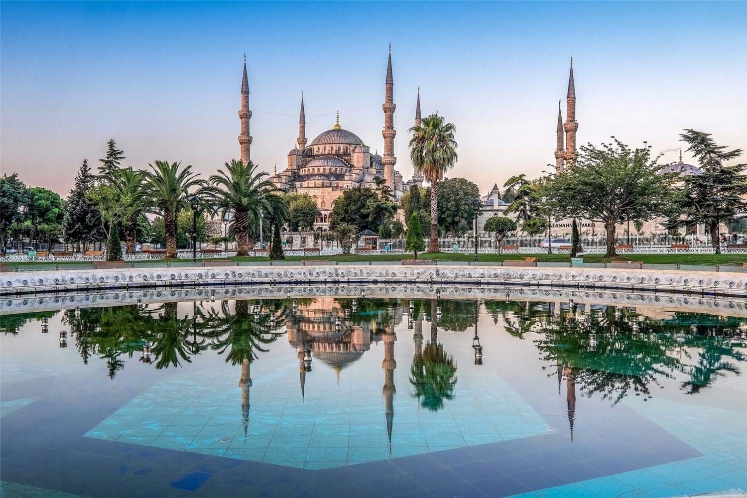 Puzzle for Adults, 1000 Pieces for Adults, Palm Tree, Mosque by Sultan Ahmet, Assembly Decoration for the Home, Toy, Game, Gift 38x52CM