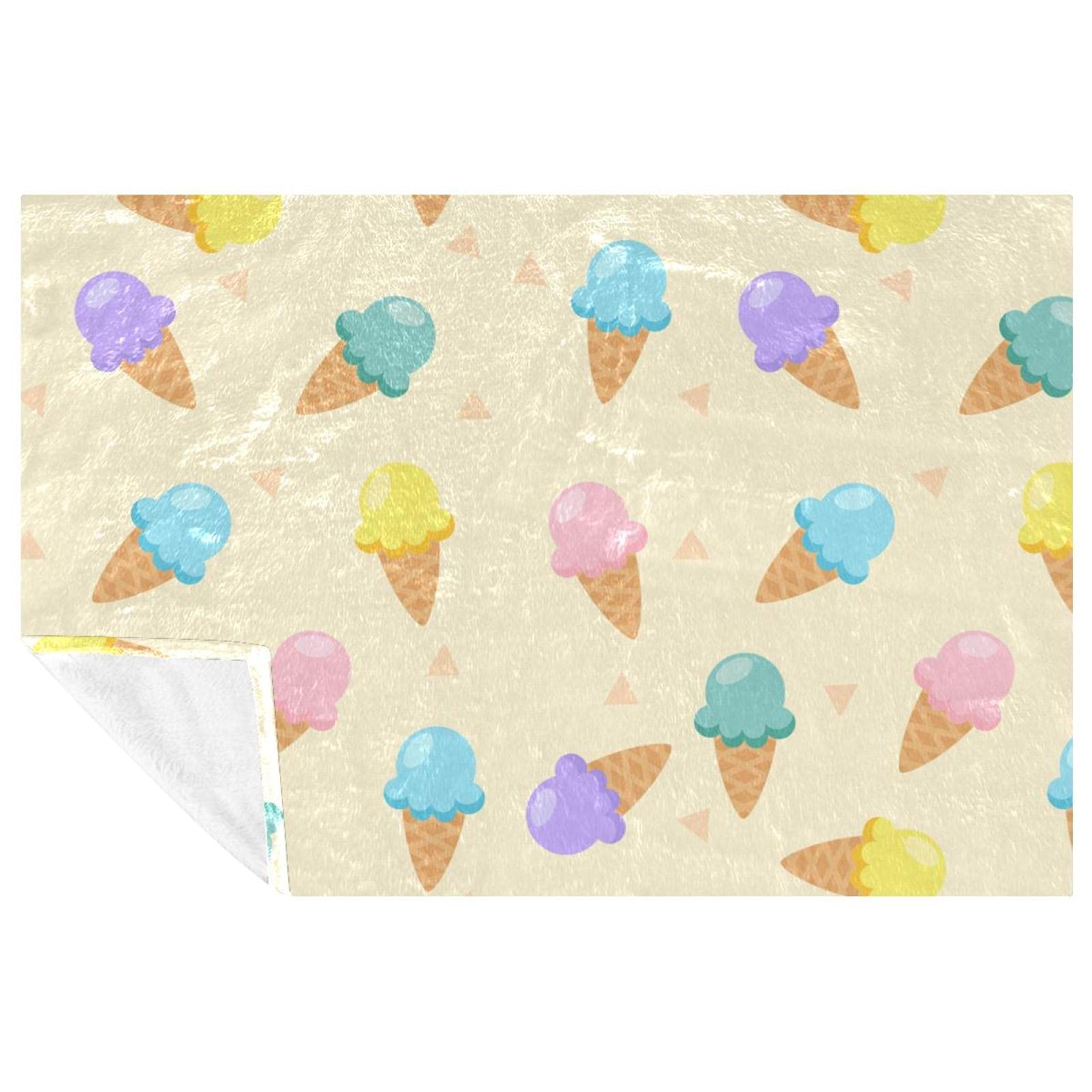 Plaid lit et canapé à motif crème glacée pour vos pique-niques