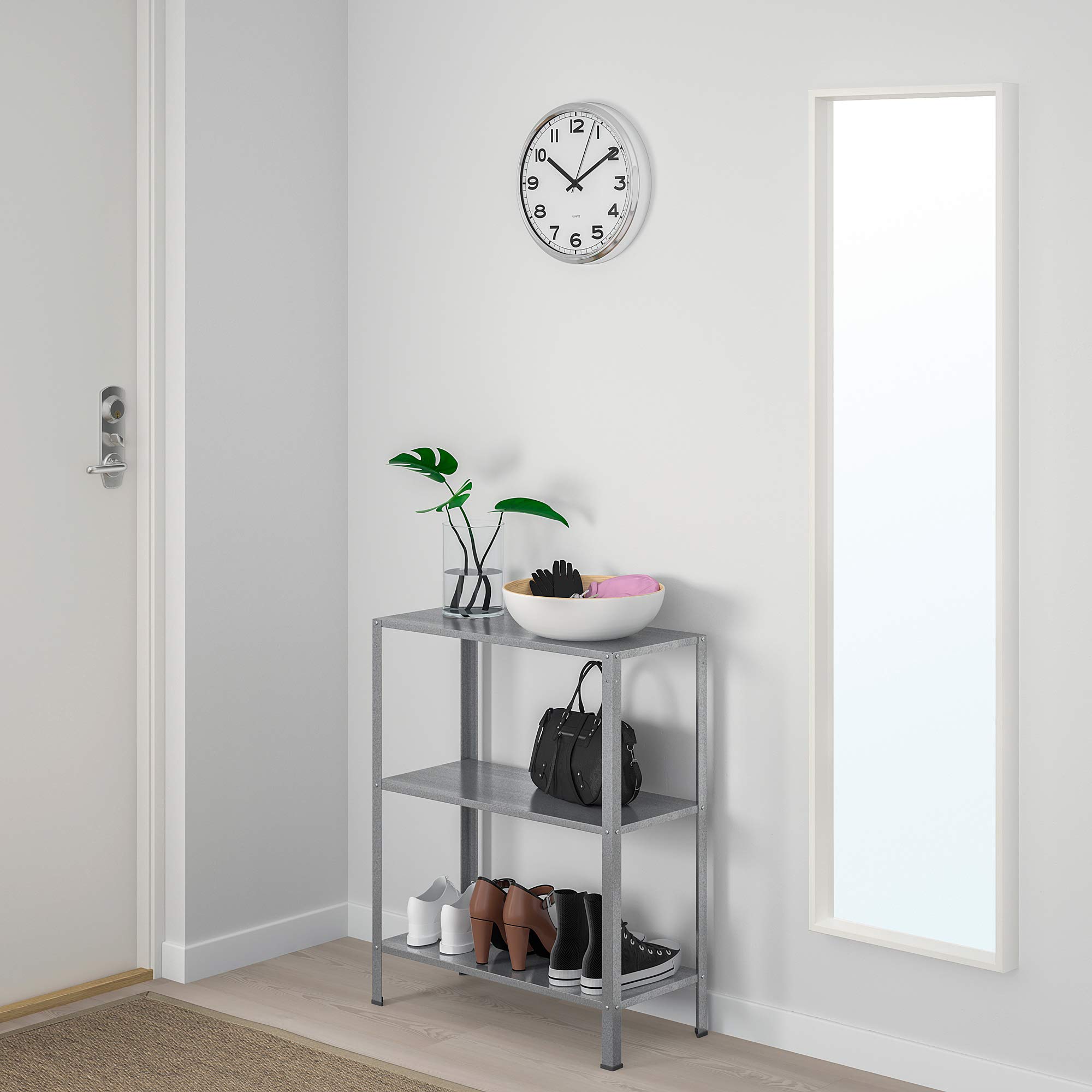 Hyllis Étagère de rangement en acier pour jardin ou extérieur 3 étages, 60 x 27 x 74 cm