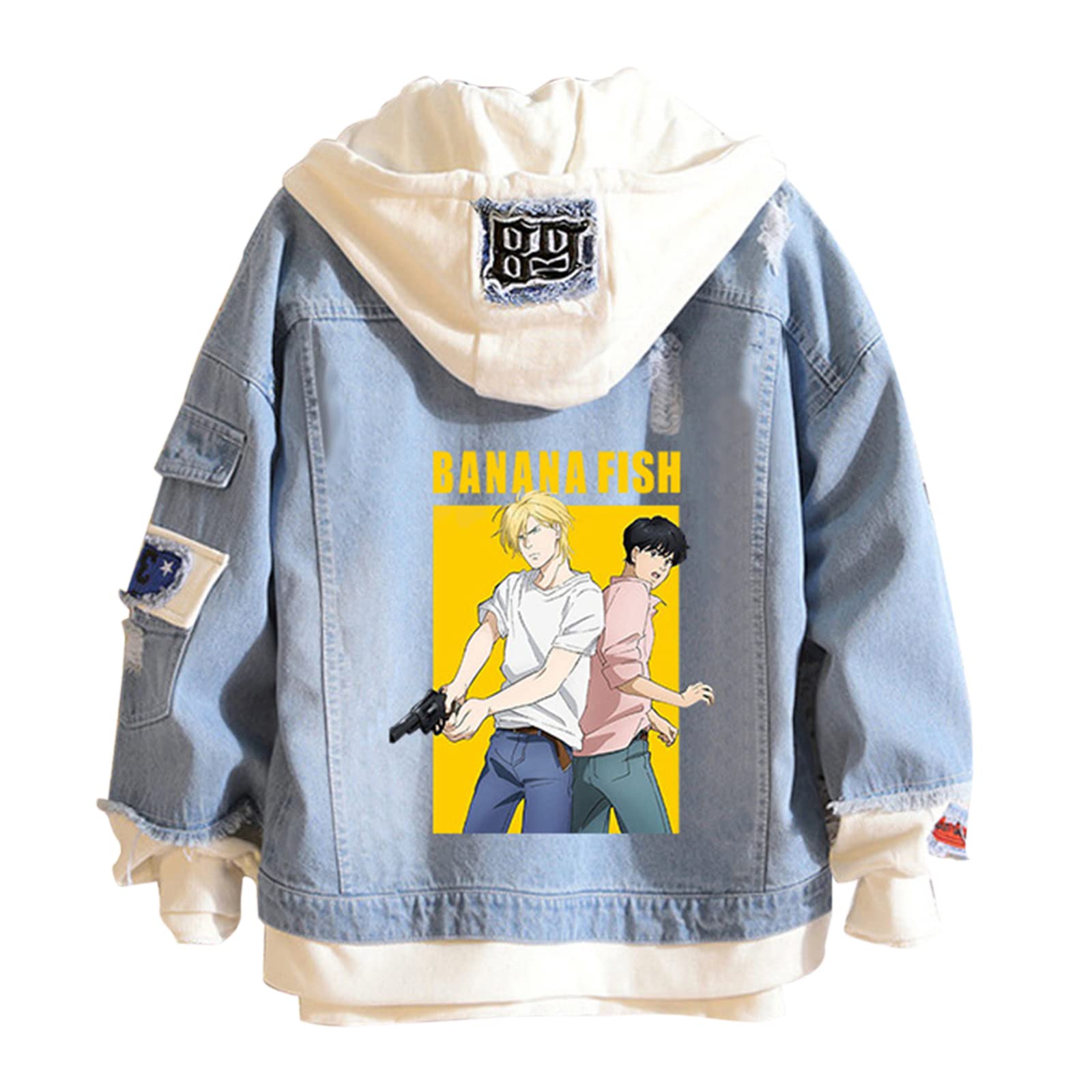 Banana Fish À Capuche Cosplay Veste Banana Fish Denim Veste Anime Sweat Costume Casual Sweat pour Hommes Femmes