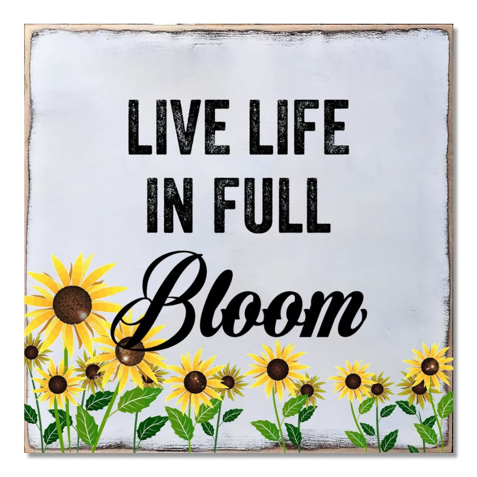 Plaque en bois avec tournesol décoration murale rustique maison vintage