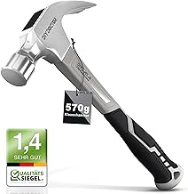 DIY Doctor Schwerer Zimmermannshammer – 20oz Hammer aus geschmiedetem Stahl mit rutschfestem TPR-Griff – 567g Gerader Klauenhammer für Heimwerker und Bauprojekte
