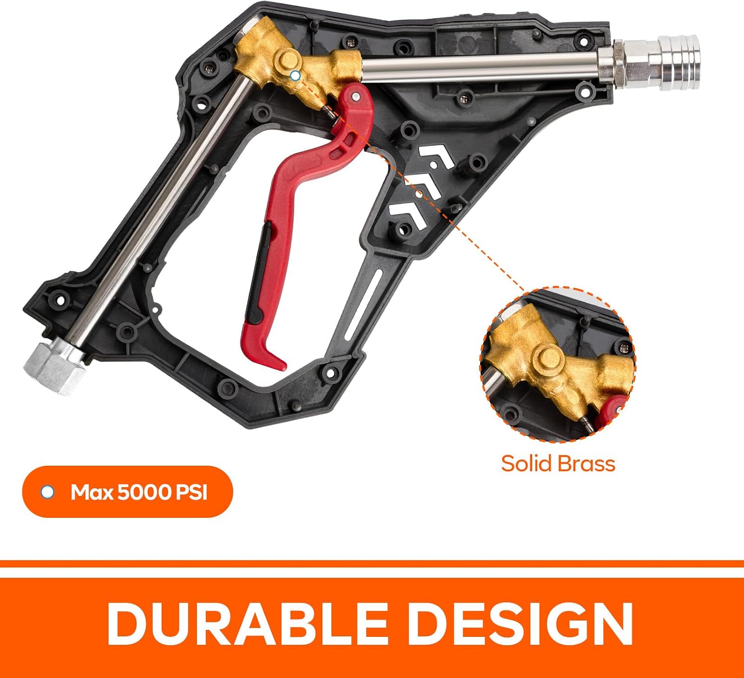 Pressure Washer Tips Turbo Nozzle and 5000PSI Pressure Washer Short Gun