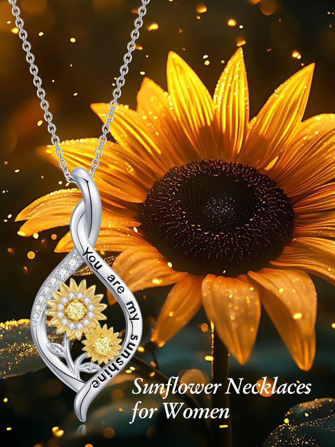 WINNICACA Valentine's Day Gifts for Her Sunflower Necklace Sterling Silver Sunflower Jewelry Birthday Gifts for Girlfriend Her Mom Wife - Image 5