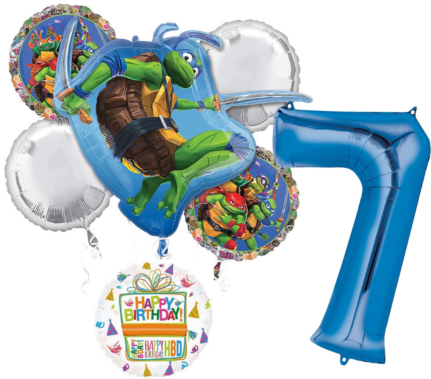 TMNT Theme 7th Birthday Party Supplies Ninja Turtle Mayhem Balloon Bouquet Decorations