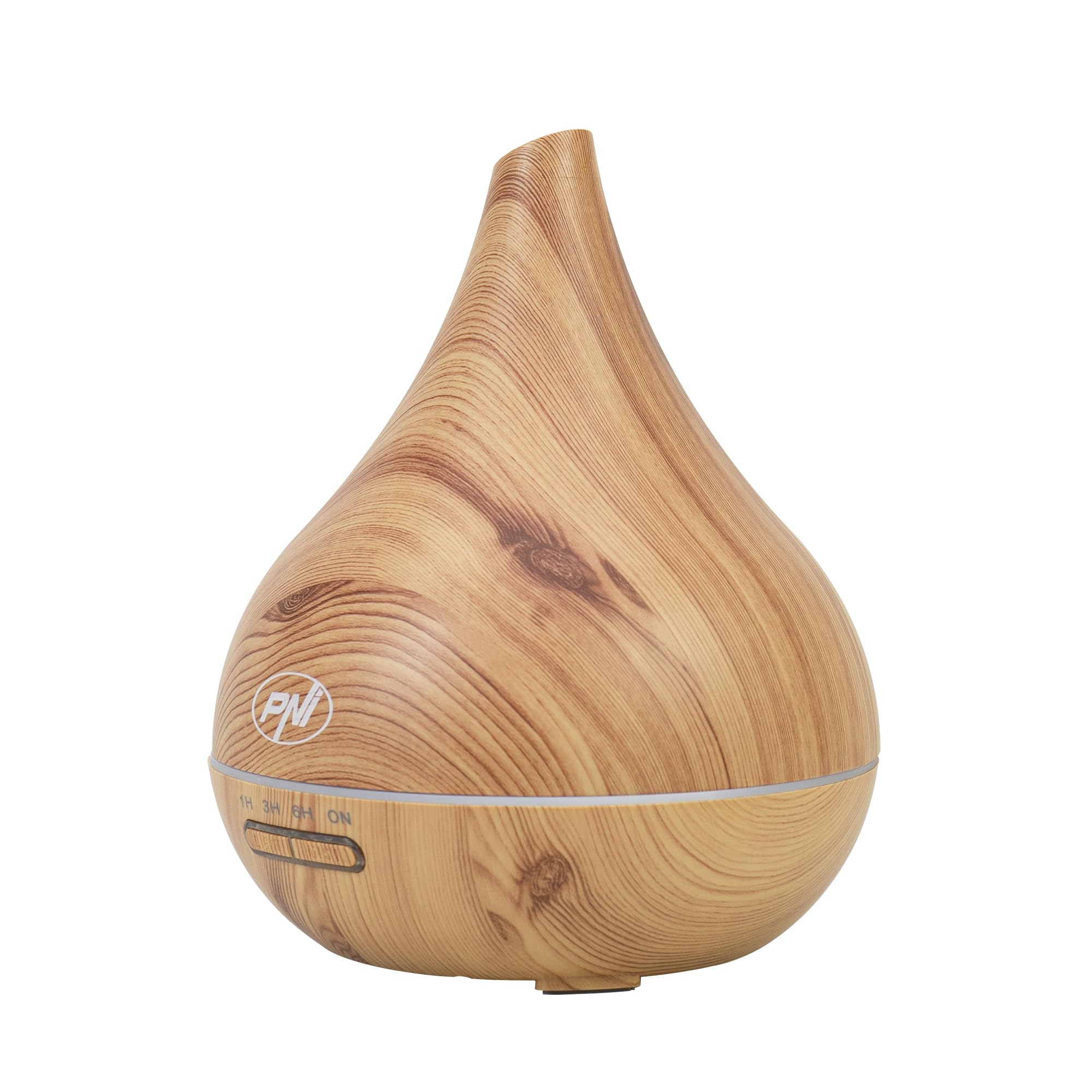 Difusor de aromaterapia PNI HU400 para aceites Esenciales, con ultrasonido, 400 ml, Temporizador, 7 Colores LED, Cierre automático, iluminación de Madera