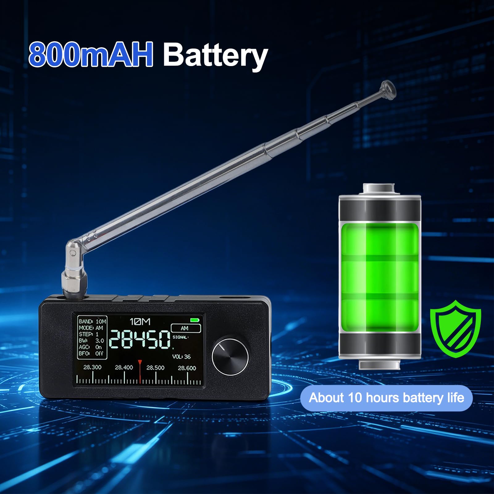 Mini SI4732 Radio ESP-32-S3 Master Control SI4732 Chip LSB USB AM FM Schermo IPS 4,8 cm Antenna Telescopica Antenna a Ciambella