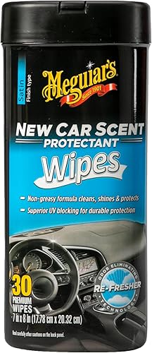 Meguiar's Toallitas protectoras de olor para automóvil, toallitas fáciles de usar que protegen y refrescan el interior de tu automóvil, ideales para