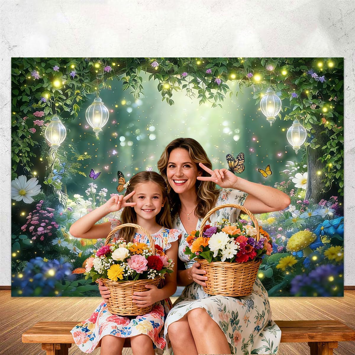 10x8ft Enchanted Forest Backdrop Fairy Garden Floral Arch Enchanted Forest Backdrops for Photography Baby Shower Birthday Party Decorations Background Fairytale Photo Props for Photoshoot Wall Decor