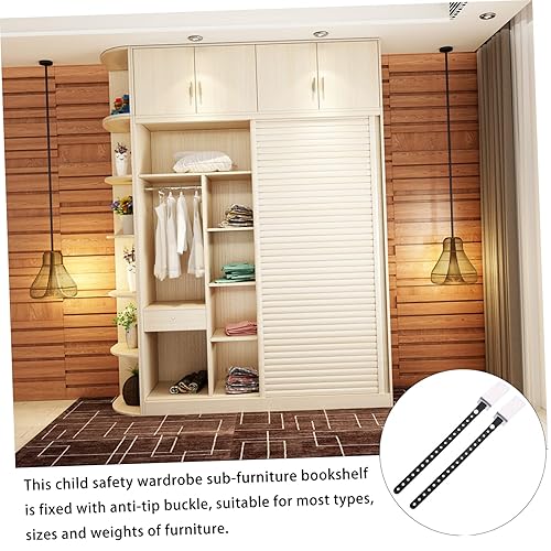 Miniatura 6 de BESPORTBLE Kit de prueba para niños, 2 unidades, anclaje de pared, aparador, correas de muebles de seguridad, correa para muebles de mascotas, 2