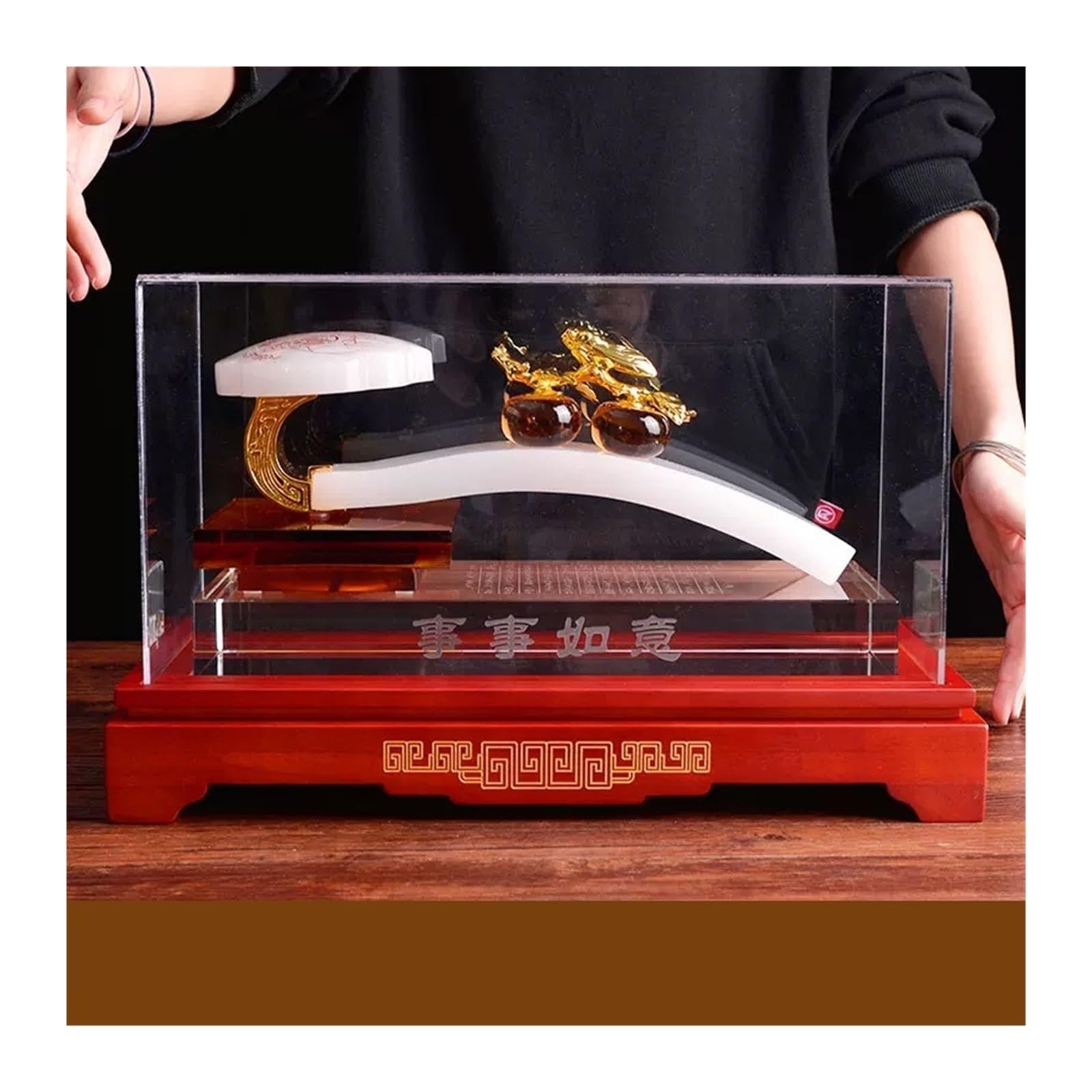 Figurines de Bureau Ornements Ruyi, Statue Fengshui for la Richesse et la Chance, décoration Feng Shui, Ornement de Bureau for la Maison et Le Bureau Décor à la Maison Statues