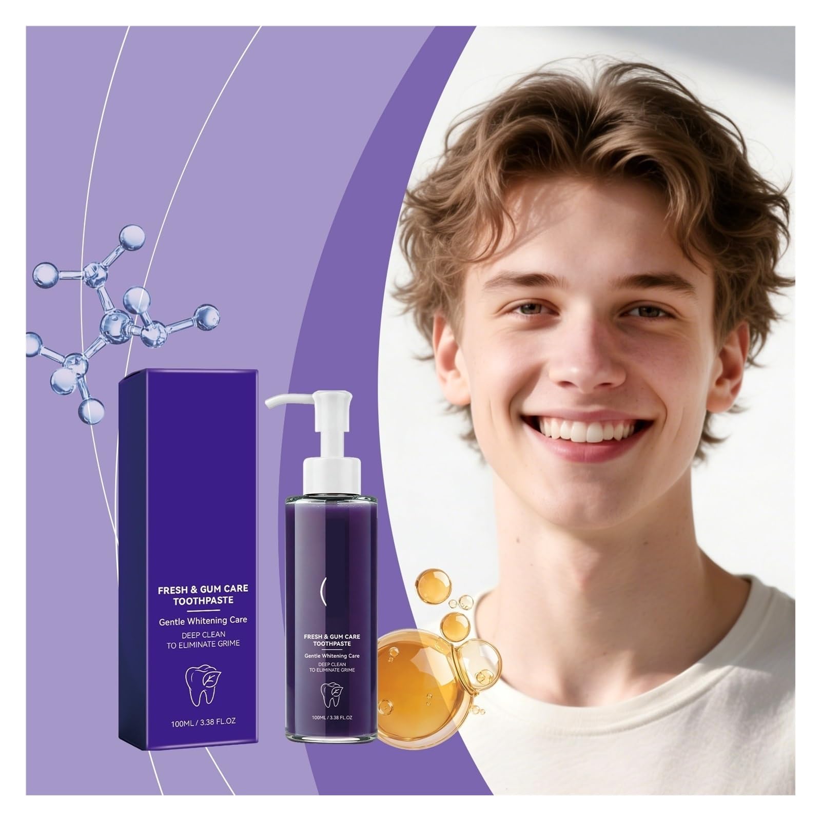 100 ml de pasta de dientes calmante for las encías | Textura de ungüento, reduce las molestias del cepillado, proporciona una limpieza dental básica.(3pcs)