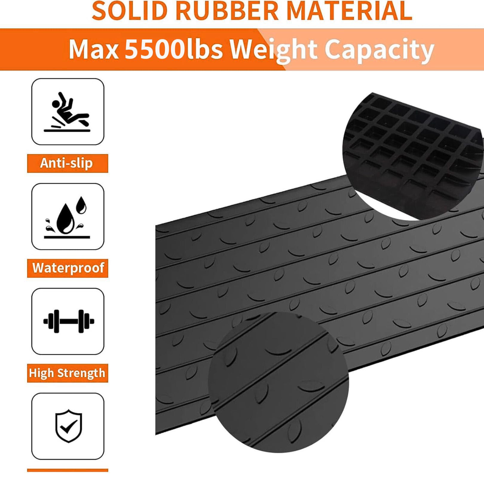 Snapklik.com : BESEA 3 Inch Rise Threshold Ramp Anti-Slip Wheelchair ...