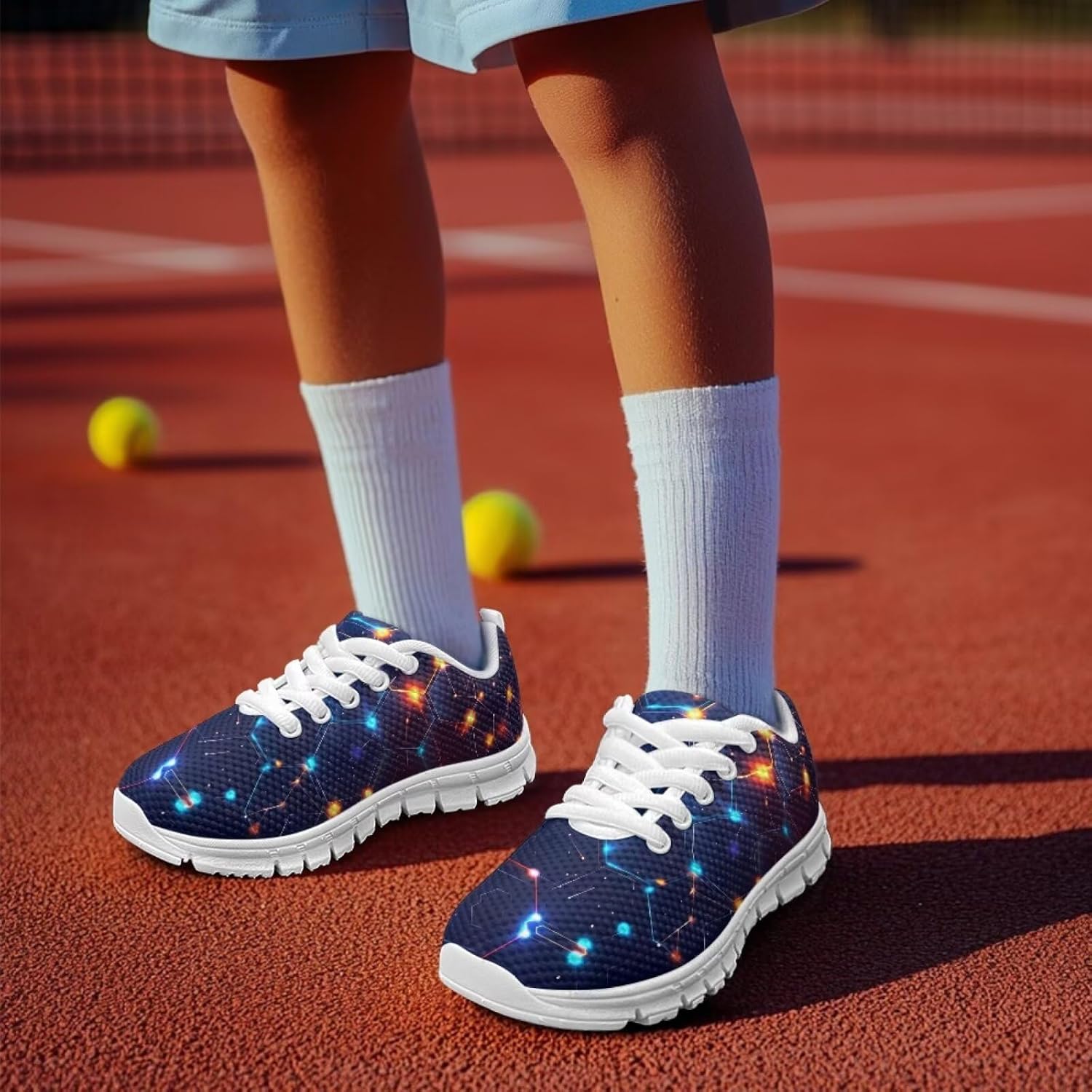 Funnydude Cool Print Boys Running Shoes Lightweight Breathable Tennis Shoes for School
