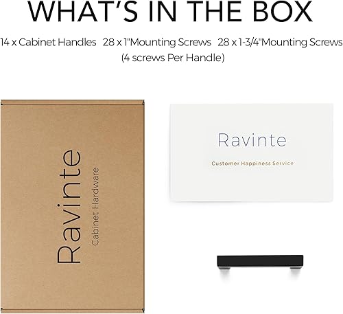 Vista 73 de Ravinte Paquete de 20 manijas cuadradas de gabinete de cocina de 18 pulgadas, color negro mate, tiradores de cajón negros, manijas de gabinete