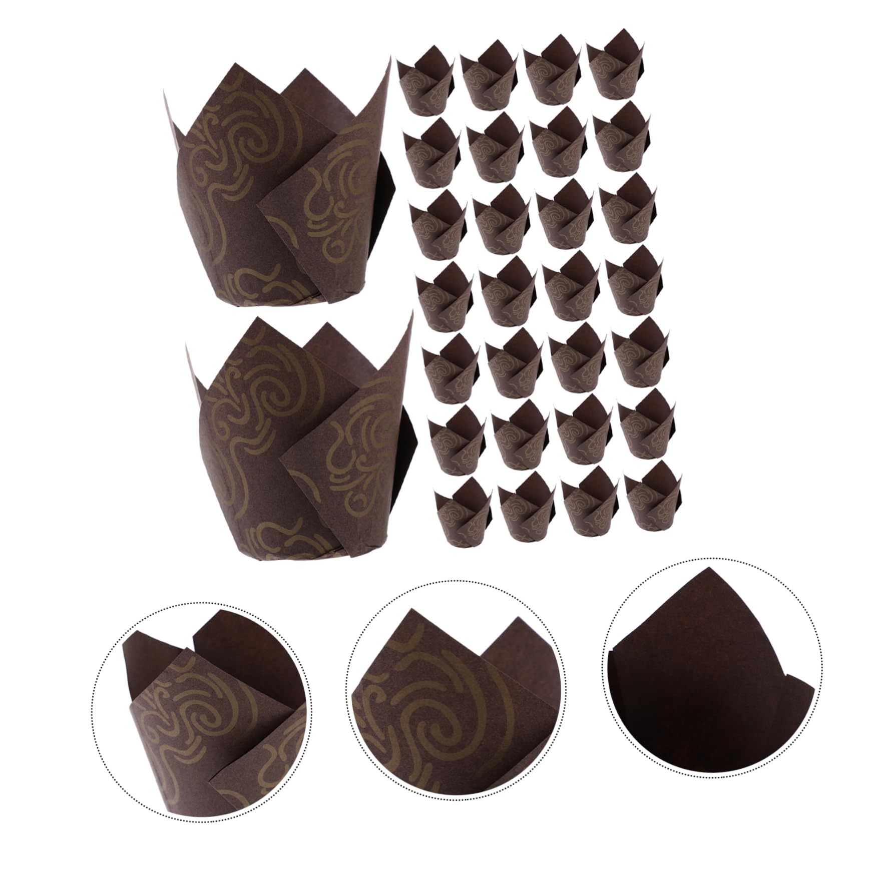 Capacillos Tulipán para Cupcakes y Muffins 250 Piezas Papel Antigrasa