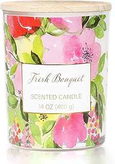 Lemon Fruit Scented Summer Candles Fragrance 15oz Large Jar Candle Gift Decal Jars for Home Gift for Men Women (Fresh)