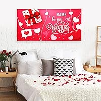 Vista 78 de Cartel de fondo personalizado para el día de San Valentín, decoración de San Valentín, letrero de vinilo con texto en inglés "Be My Valentine