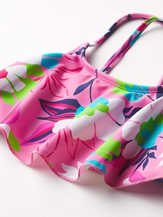 Kanu Surf Girls' Karlie Flounce Bikini Beach Sport 2 Piece Swimsuit