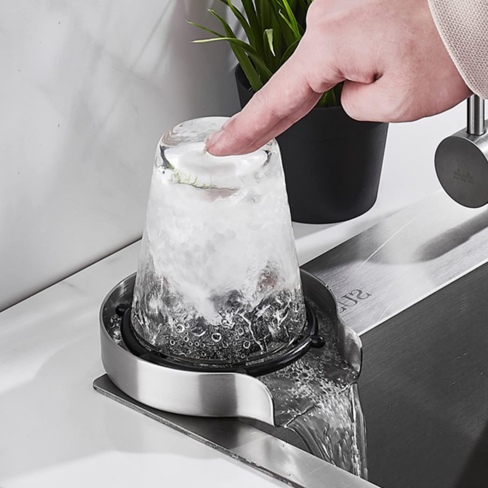 Rinsert de verre, Rinsert de bouteille, rinceur de verre pour évier de cuisine, Accessoires D'évier De Cuisine, Laveuse Automatique De Tasses