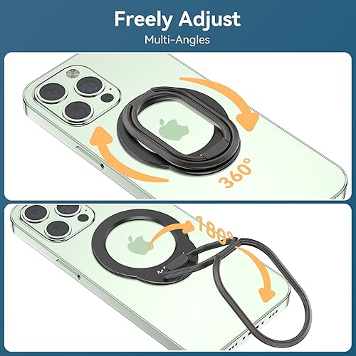 Vista 26 de MINDSKY Mag-Safe - Soporte para teléfono compatible con iPhone 12/13/14/15 Mini/Pro/Pro Max, accesorios magnéticos extraíbles para teléfono