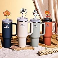 Vista 3 de 4 piezas de cubiertas de pajitas de Halloween - Cubierta de pajita espeluznante para vaso Stanley, accesorios de pajitas de silicona para vasos
