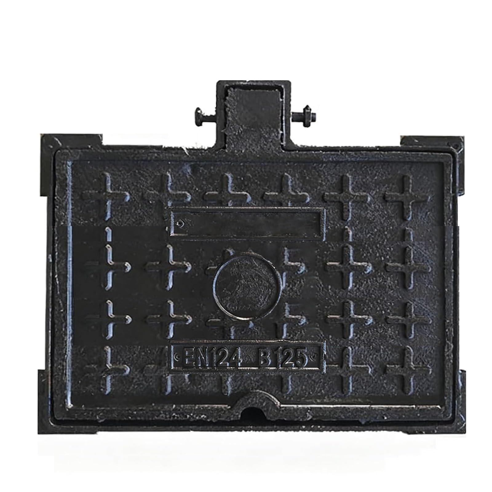 Tapa de Alcantarilla y Marco Hierro Fundido, Tapa de Tanque Séptico, Capacidad de Carga de Aproximadamente 11 t, Cubierta Arqueta Patios y Camino de Entrada(30 * 50 cm/12 * 20 in)